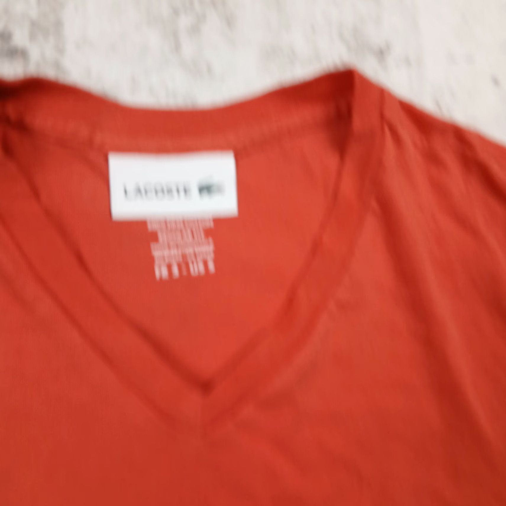 Lacoste Lacoste V Neck T Shirt Mens S Orange Preppy Shirt Size US S / EU 44-46 / 1 - 6 Thumbnail