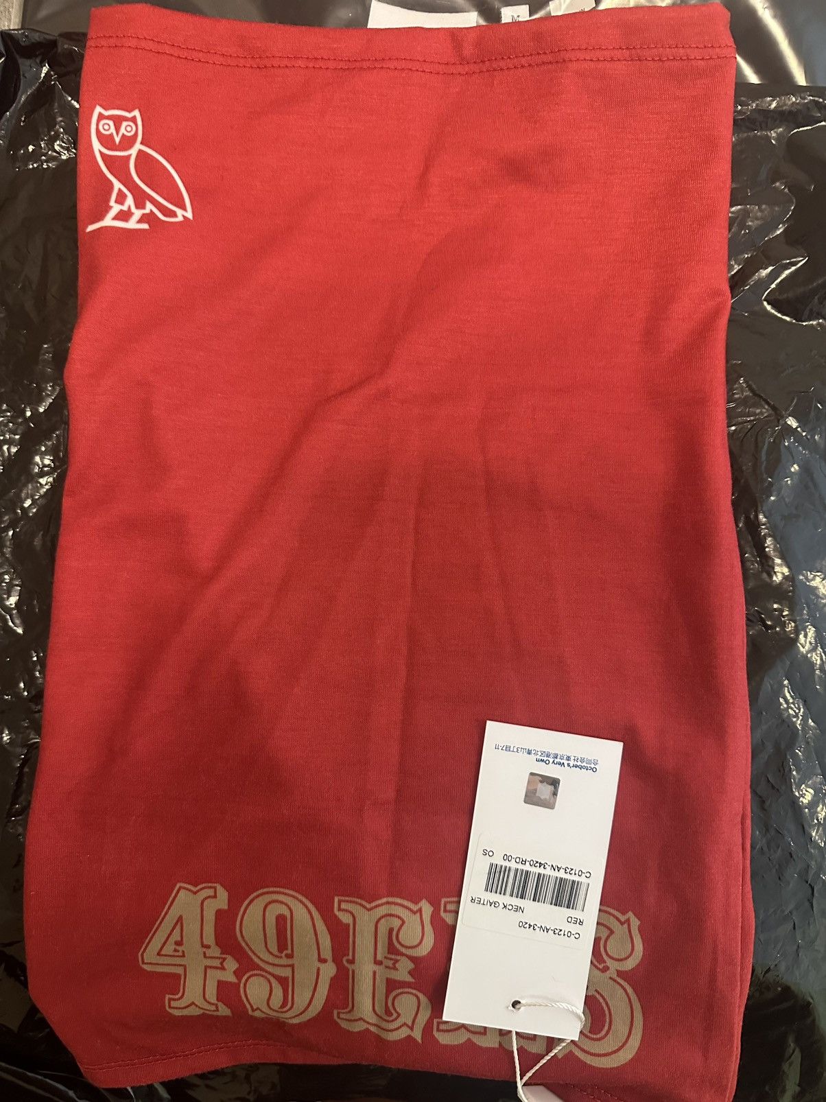 NFL × October's Very Own OVO x NFL San Francisco 49ers Neck Gaiter - new w tags RARE Size ONE SIZE - 5 Thumbnail