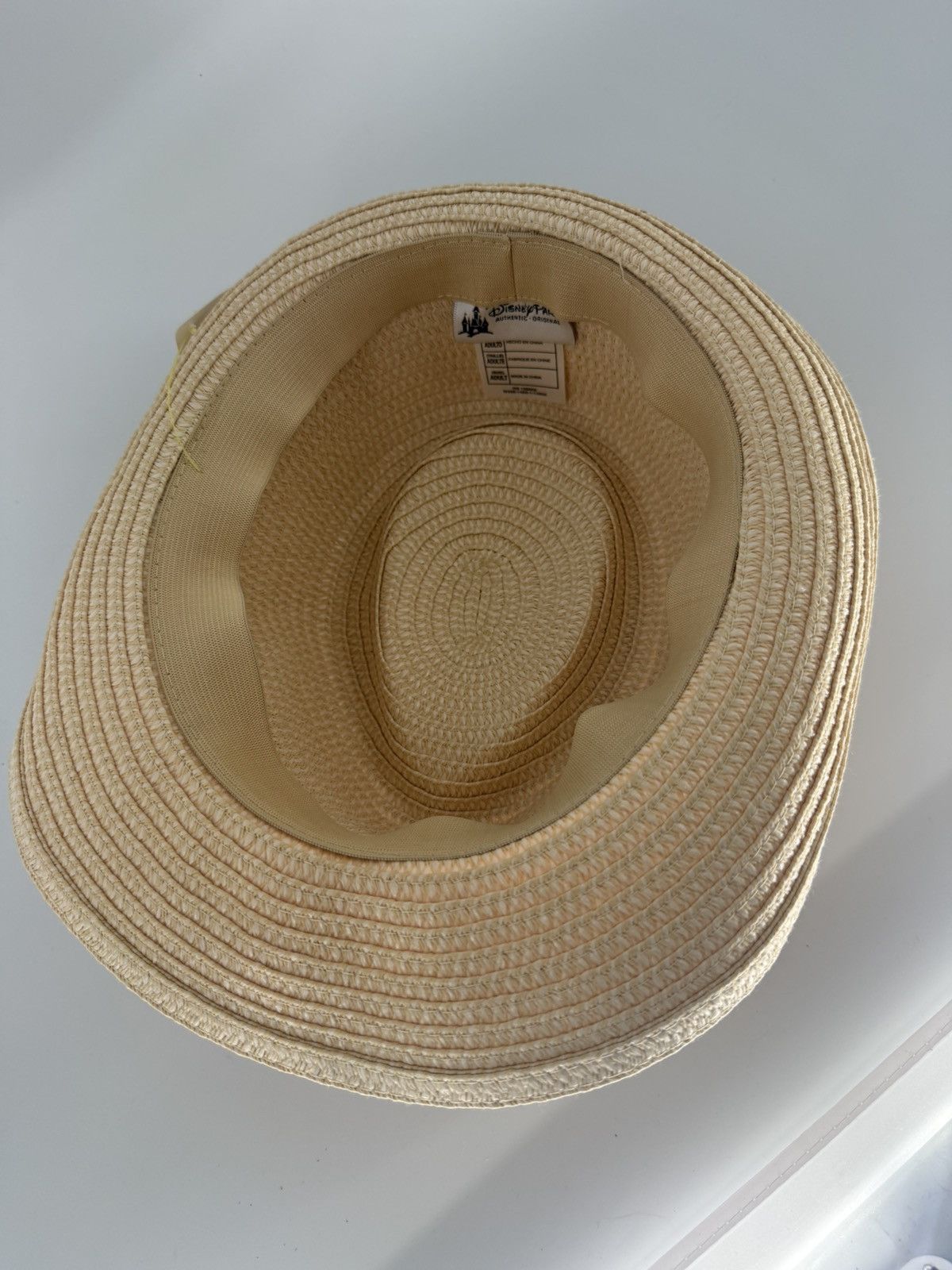 Disney Adult Walt Disney Parks Straw Fedora Hat Pink Ribbon Mickey Size ONE SIZE - 7 Thumbnail