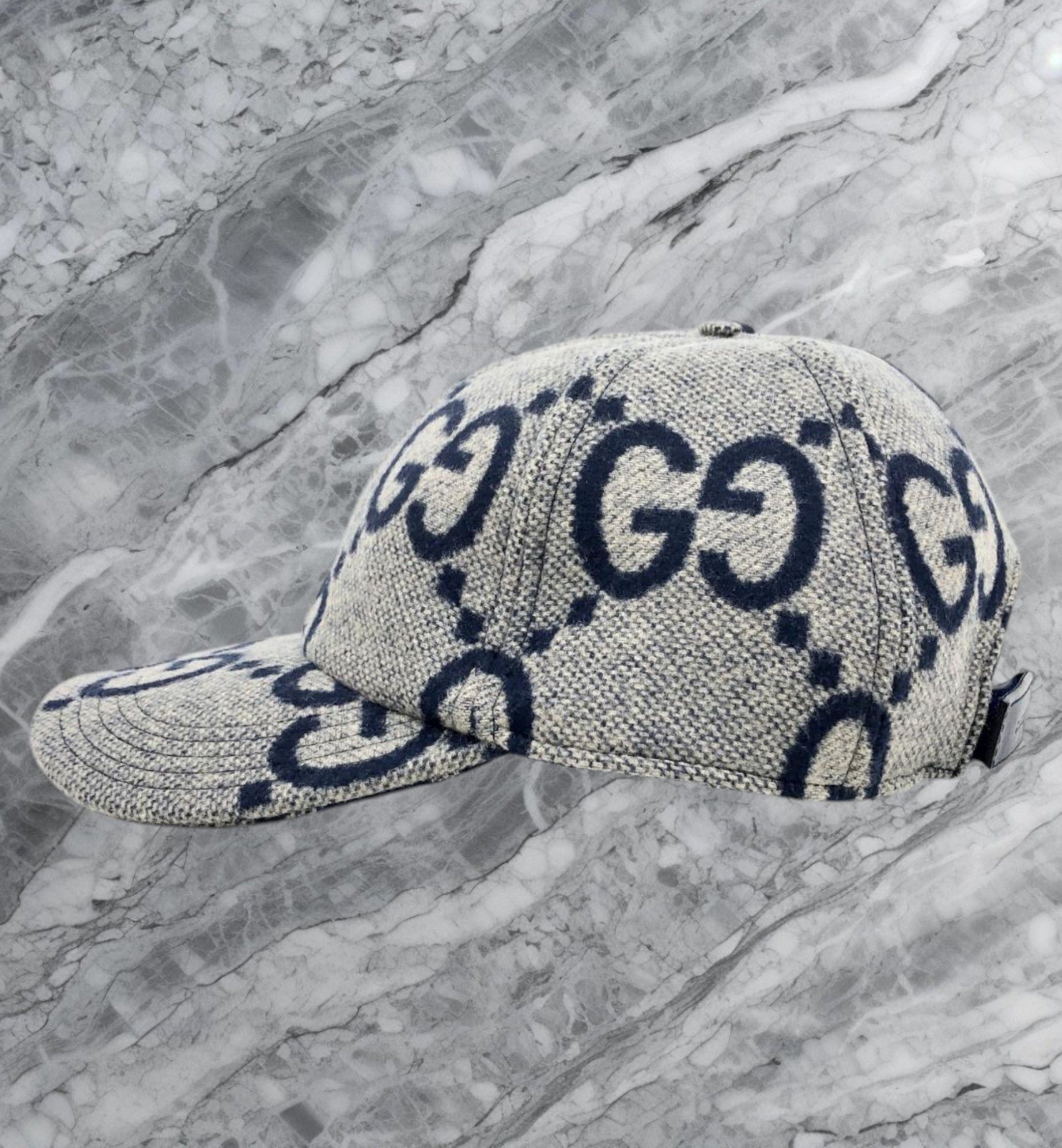 Gucci Gucci GG Monogram Jumbo Wool Canvas Baseball Cap Hat Size ONE SIZE - 3 Thumbnail