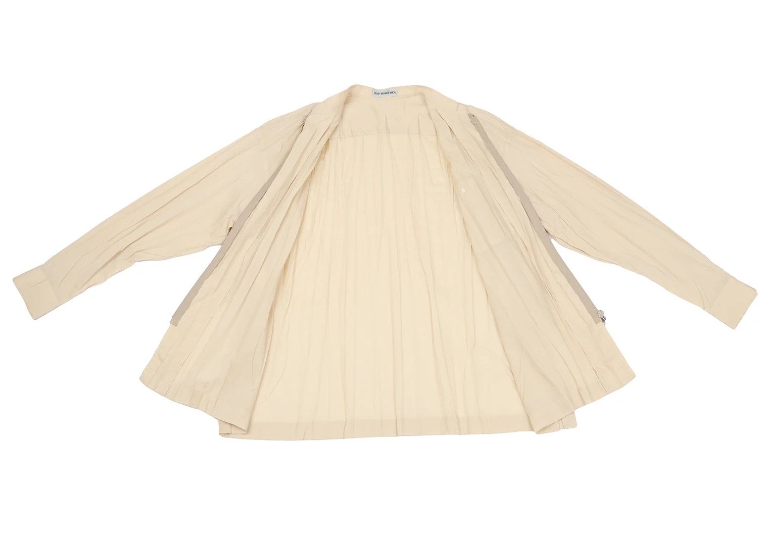 Issey Miyake Band Collar Zip-Up Shirt in Beige, Size M Size US M / EU 48-50 / 2 - 11 Thumbnail