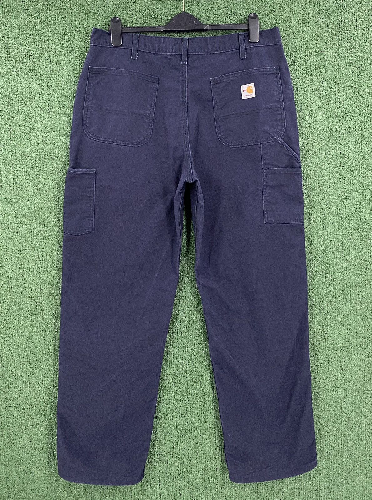 Carhartt Carhartt FR CAT 2 Navy Blue Original Canvas Workwear Pants Size US 35 - 1 Thumbnail