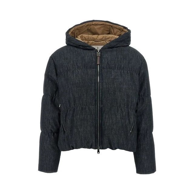 Brunello Cucinelli BRUNELLO CUCINELLI $5500 Cotton Denim Down Jacket New & Auth Size XS / US 0-2 / IT 36-38 - 1 Thumbnail