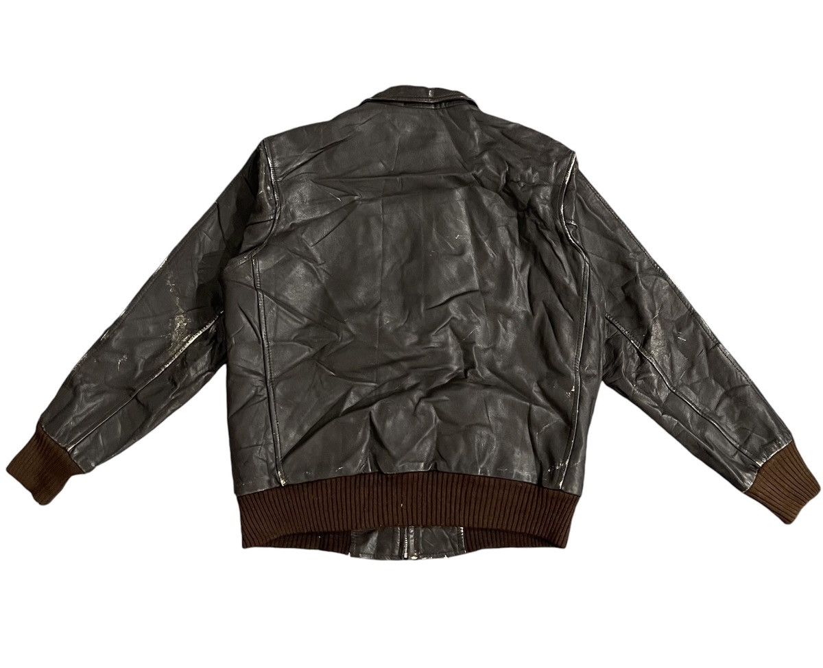 Vintage Vintage Yac Cow Leather Bomber Jacket Size US L / EU 52-54 / 3 - 2 Thumbnail