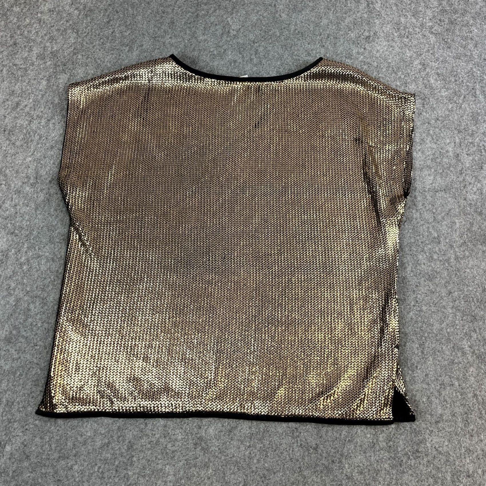 Yves Saint Laurent VINTAGE Yves Saint Laurent Womens Top Gold Sequins 70s Oversized 14 UK14-16 70s Luxury Saint Laurent Top Womens Gold Sequins 70s Oversized 14 UK14-16 Size XL / US 12-14 / IT 48-50 - 4 Thumbnail