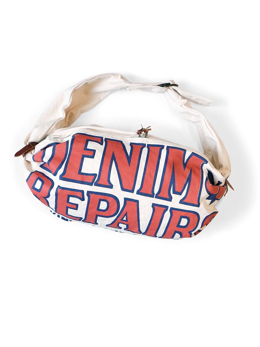 image of Kapital Kountry Denim Repairs Snufkin Bag Sacosh in Cream, Men's