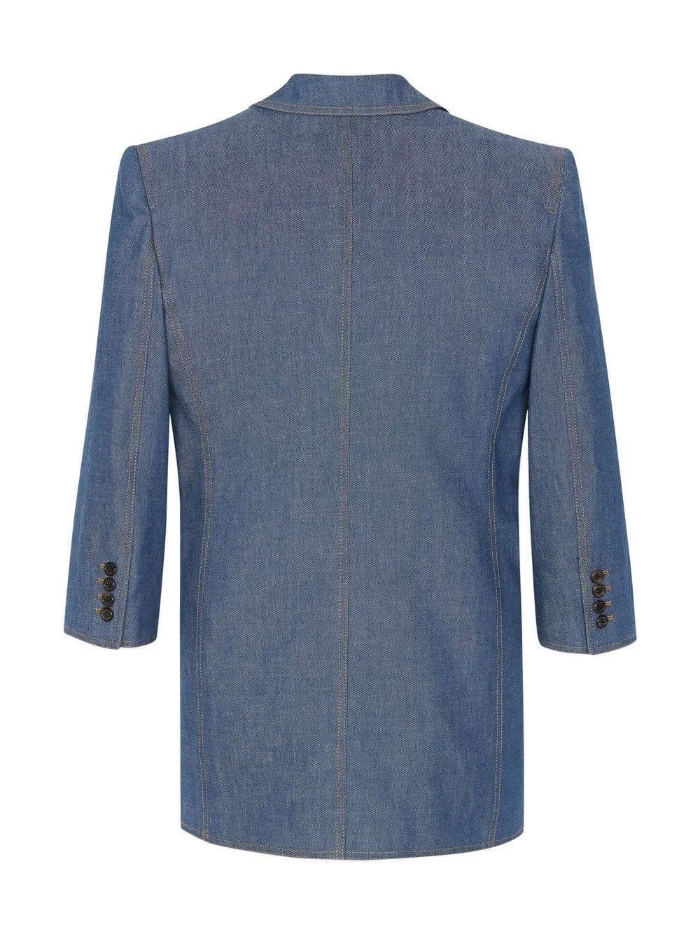 Saint Laurent Paris o1s1wg111024 Single Breasted Blazer in Denim Blue Size XS / US 0-2 / IT 36-38 - 2 Thumbnail