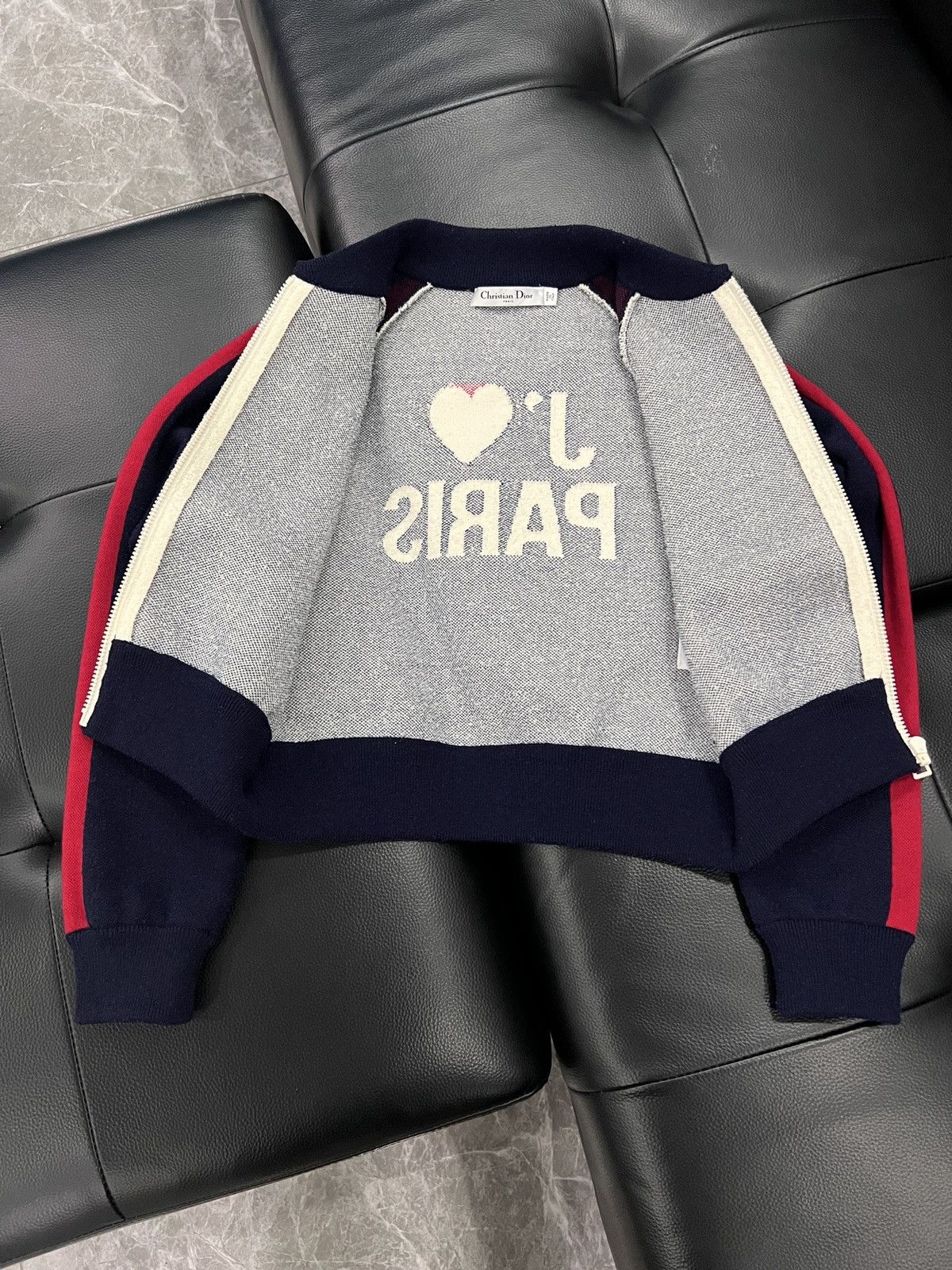 Dior Christian Dior "I Love Paris" Wool Knit Baseball Jacket Size US XS / EU 42 / 0 - 3 Thumbnail