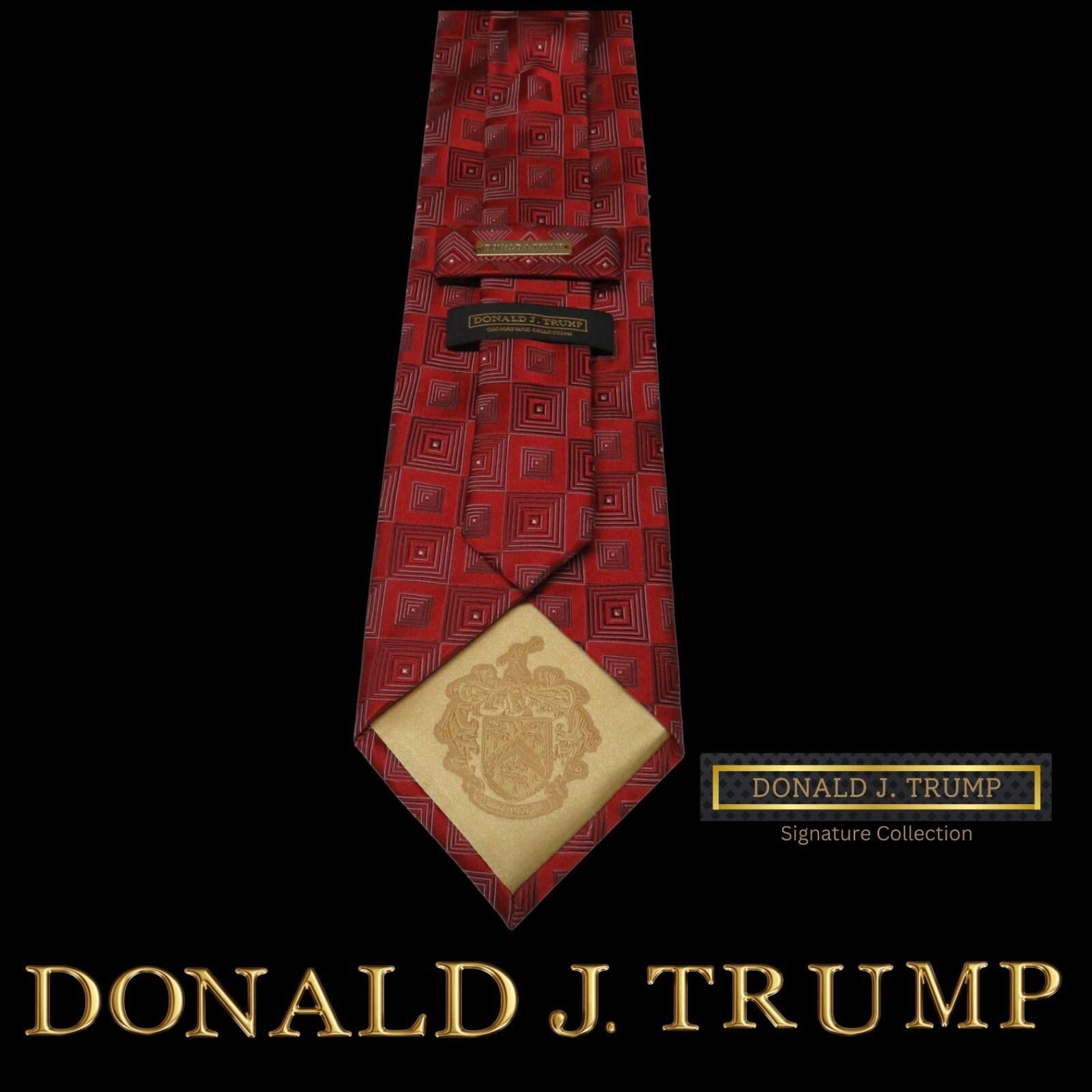 Designer Donald J. Trump Signature Collection Necktie Red Silk NEW Size ONE SIZE - 2 Thumbnail