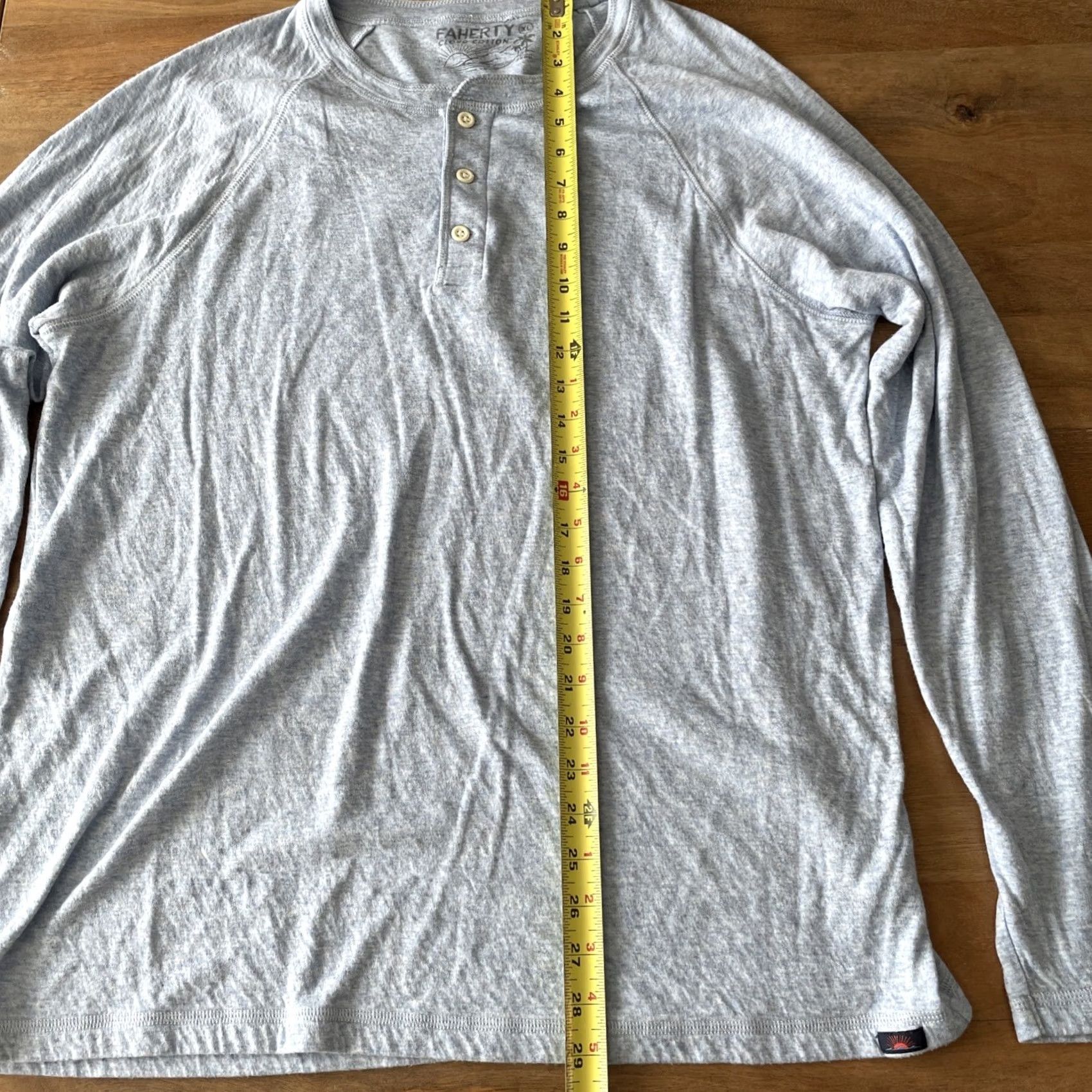 Faherty Faherty Henley Shirt Mens XL Light Blue Cloud Cotton Long Sleeve Pima Modal Soft Regular Mens XL Blue Henley Shirt Size US XL / EU 56 / 4 - 5 Thumbnail