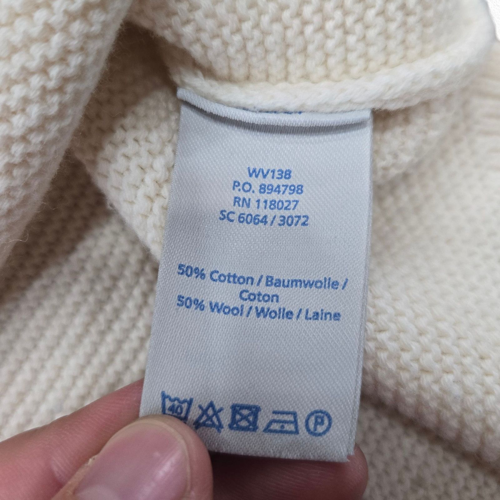 Boden Boden Cream Wool Blend Minimalist V-Neck Sweater Size Medium Size M / US 6-8 / IT 42-44 - 6 Thumbnail