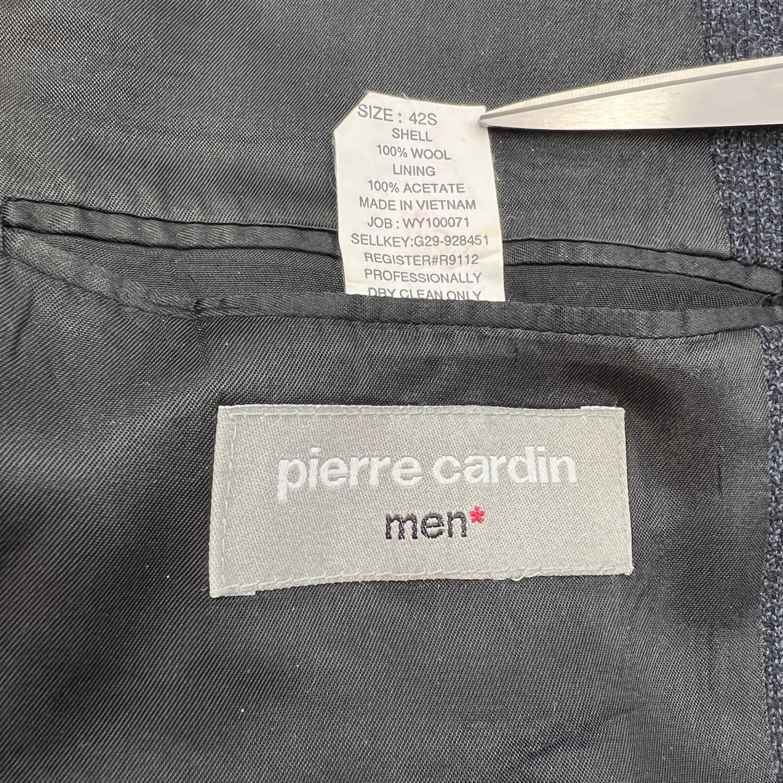 Pierre Cardin Pierre Cardin Blazer Wool 42S Slim Fit Blue Size 42S - 3 Thumbnail