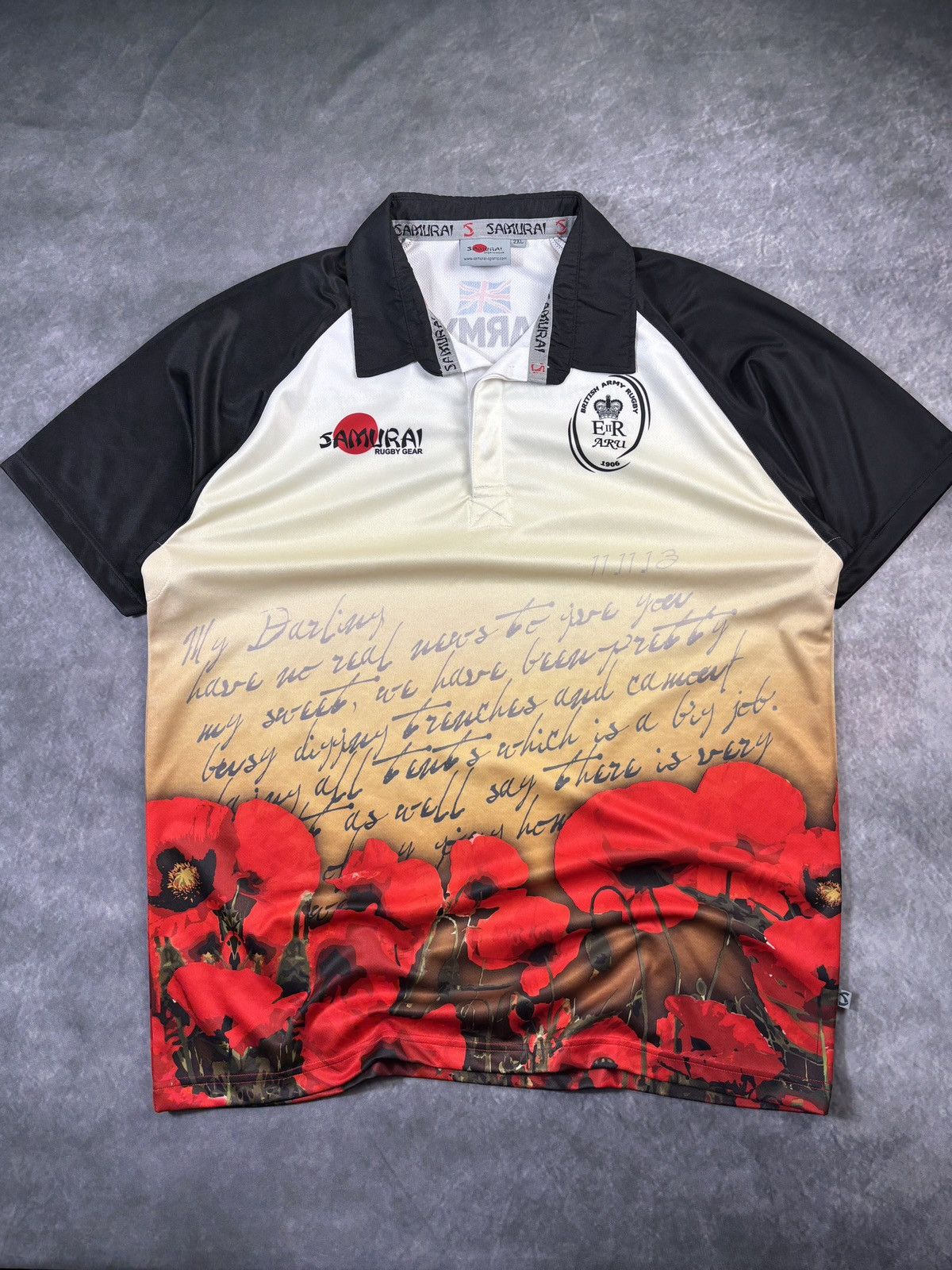 Japanese Brand × Samurai Jeans × Vintage Vintage Rugby Shortsleeve Polo Shirt Samurai Sportswear XL Size US XXL / EU 58 / 5 - 3 Thumbnail