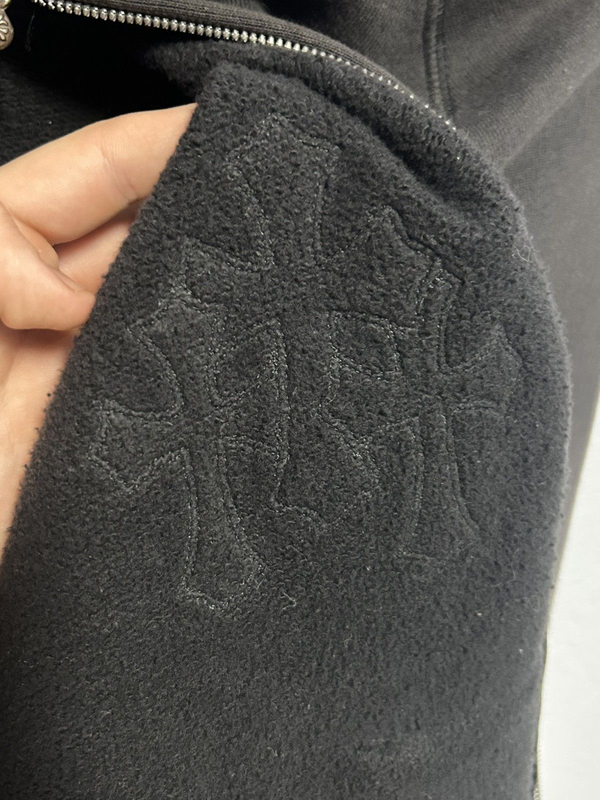 Chrome Hearts Paperjam Cross Patch Zip Up Hoodie Black