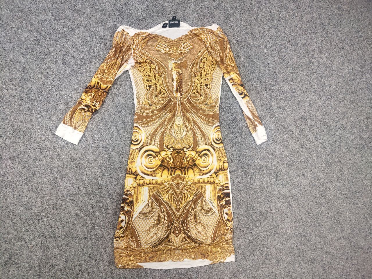 Just Cavalli Just Cavalli Design cocktail midi dress gold pattern sleeves Size S / US 4 / IT 40 - 12 Thumbnail
