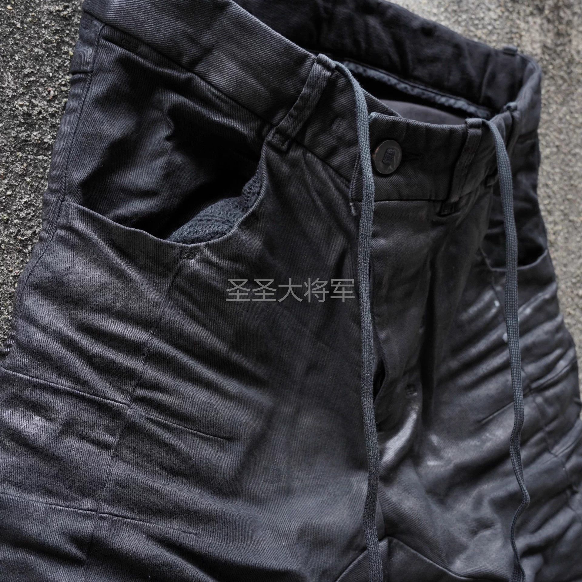 Boris Bidjan Saberi BBS P13TF Slim Tapered Distressed Waxed Black Jeans XS/S Size US 28 / EU 44 - 3 Thumbnail