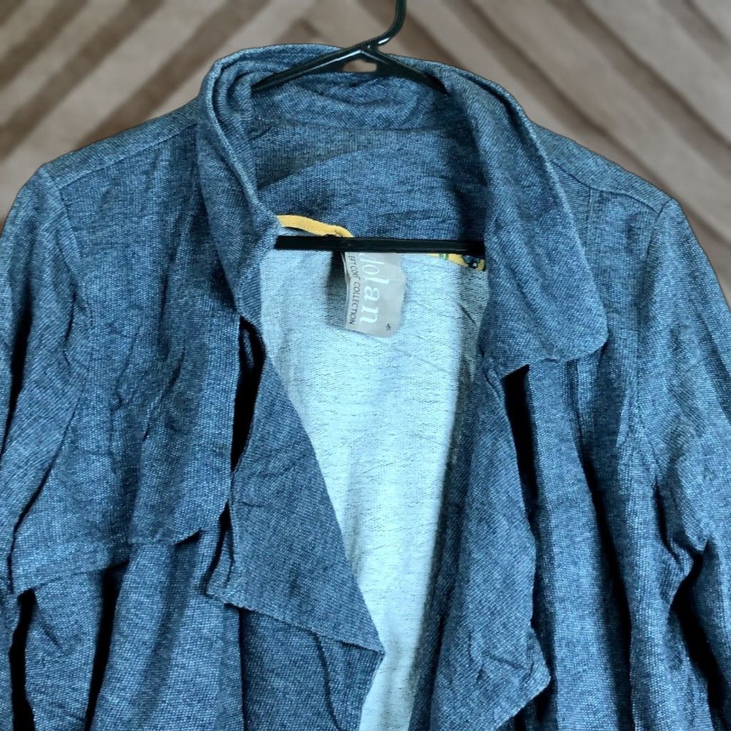 Vintage Dolman Womens Jacket Blue Open Front Long Sleeve Waterfall Casual Medium Jacket Size M / US 6-8 / IT 42-44 - 1 Thumbnail