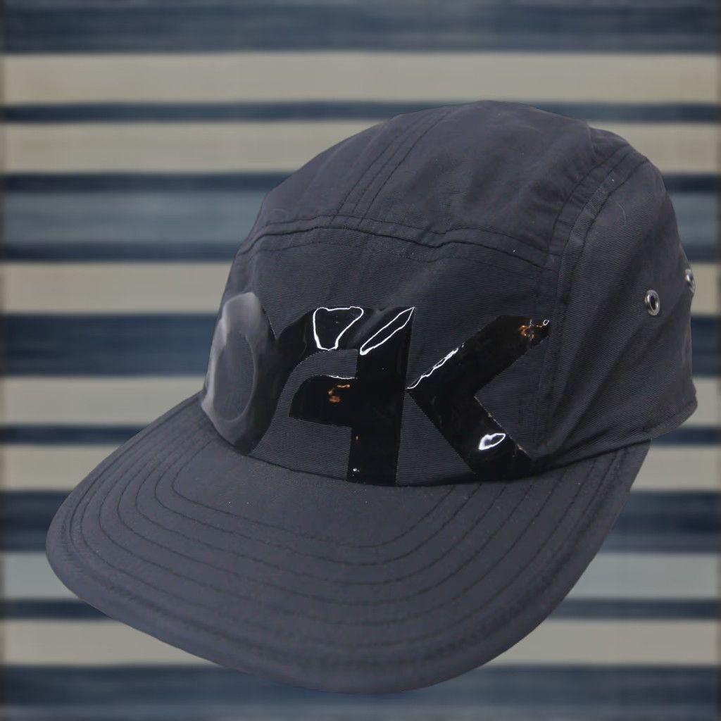 Oakley VINTAGE Oakley Spellout 5-panel Camp Hat Black Mens Adjustable OS Size ONE SIZE - 1 Thumbnail