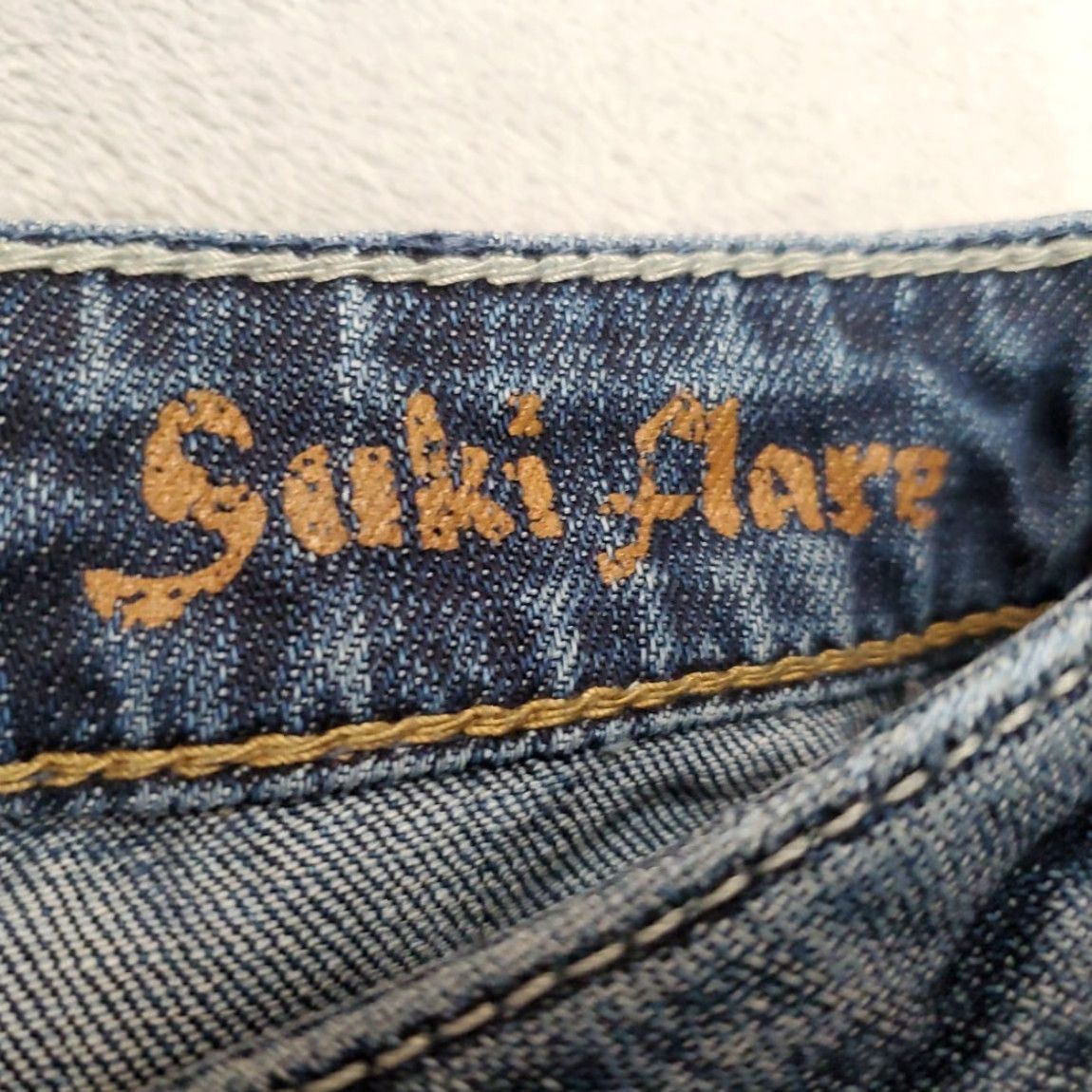 Silver Jeans Co. VINTAGE Silver Jeans Womens Jeans Flared 28x35 Blue Denim Distressed Suki Thick Stitch USA Adults Womens Size 28" / US 6 / IT 42 - 5 Thumbnail