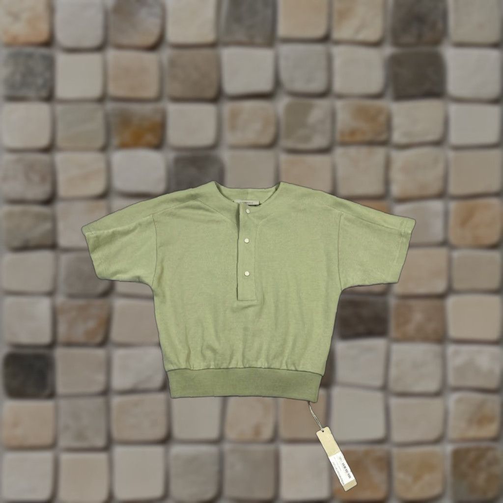Essentials VINTAGE Essentials Shirt Womens 8 Cotton Knit Oversized Henley Green Casual Spring Womens Size M / US 6-8 / IT 42-44 - 1 Thumbnail