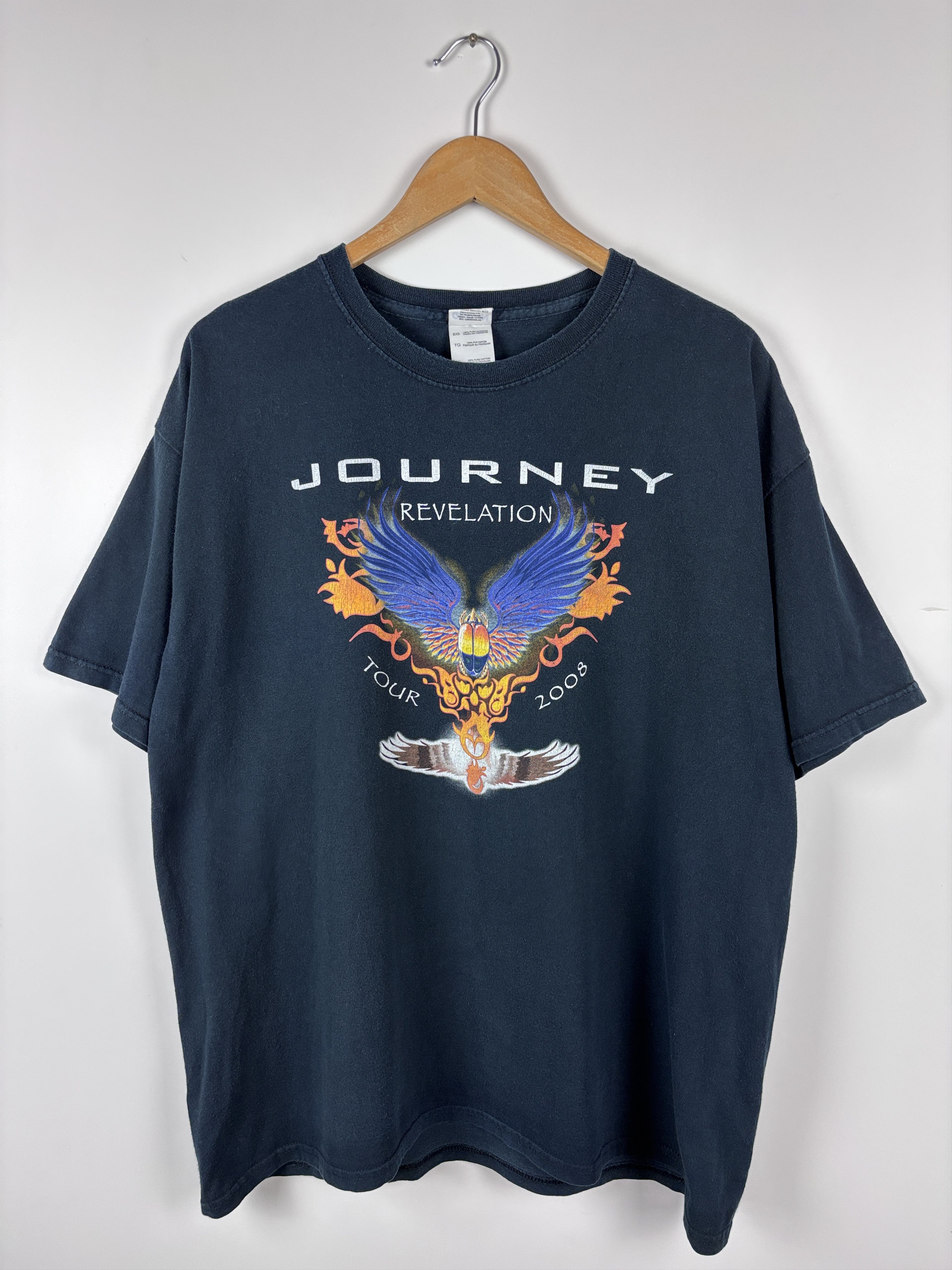 Band Tees Mens Journey 2008 Revelation Tour T-Shirt Navy Blue Size XL Size US XL / EU 56 / 4 - 1 Thumbnail