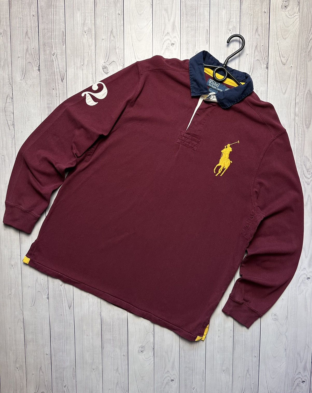 Polo Ralph Lauren × Vintage Vintage Polo Ralph Lauren Long sleeve rugby jersey XL logo Size US XL / EU 56 / 4 - 1 Thumbnail