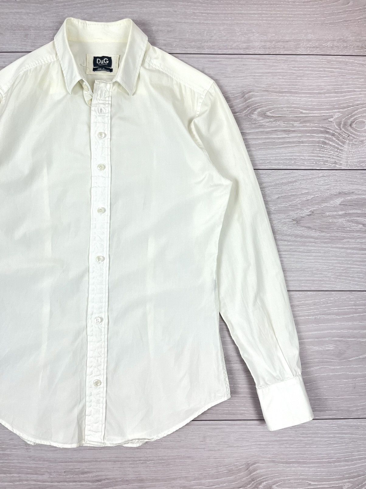 Dolce & Gabbana Dolce&Gabbana White Cotton Classic Button Shirt M Size Size US M / EU 48-50 / 2 - 2 Thumbnail