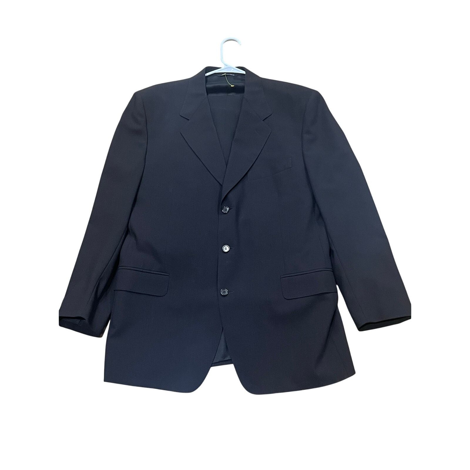 Canali Canali Suit 44R 38x32 Black Wool Italy Designer Mens 2 Piece Size 44R - 15 Thumbnail
