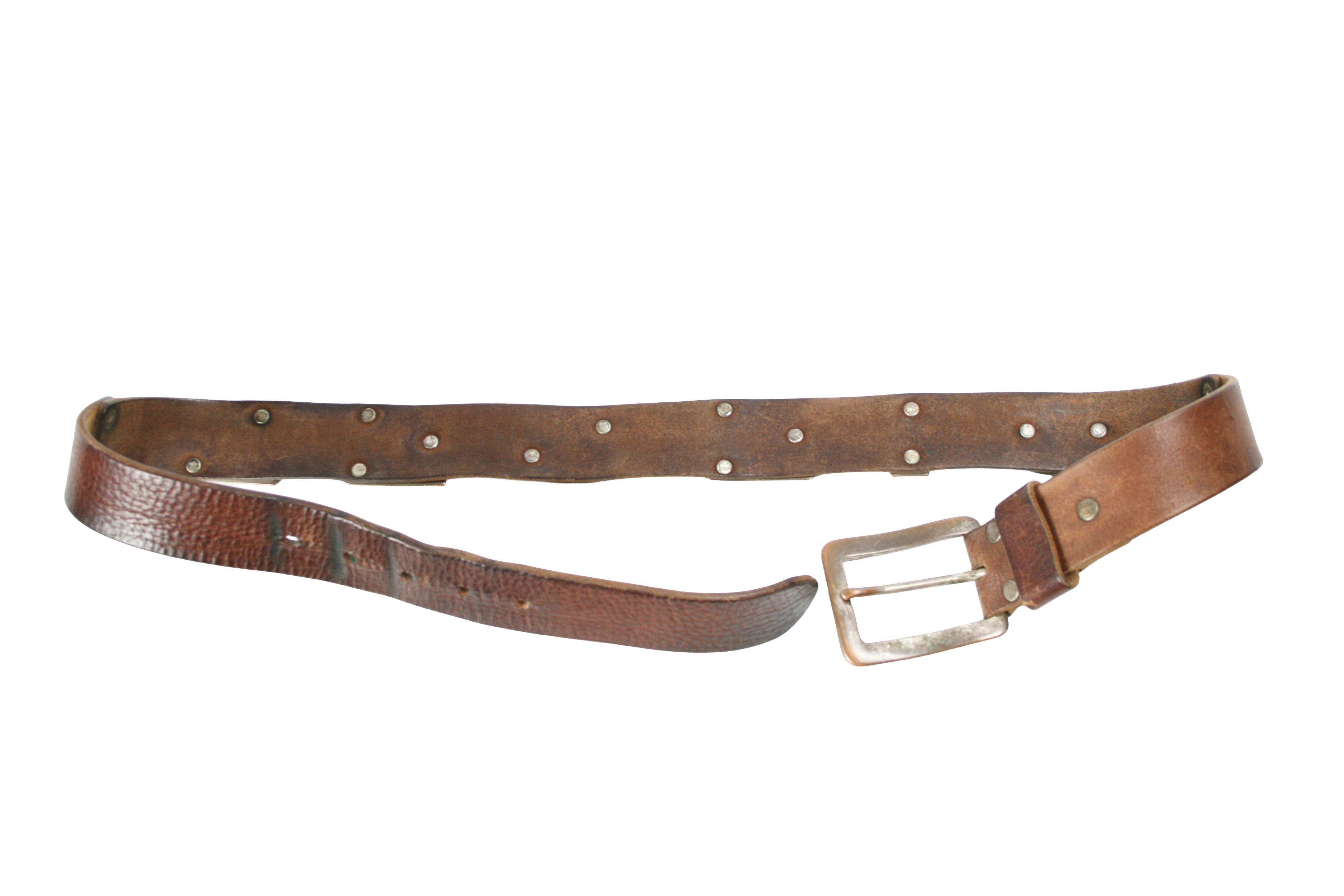 Diesel 00S Y2K Grunge Metal Cow Leather Mechanic Belt Vintage Size 36 - 5 Thumbnail