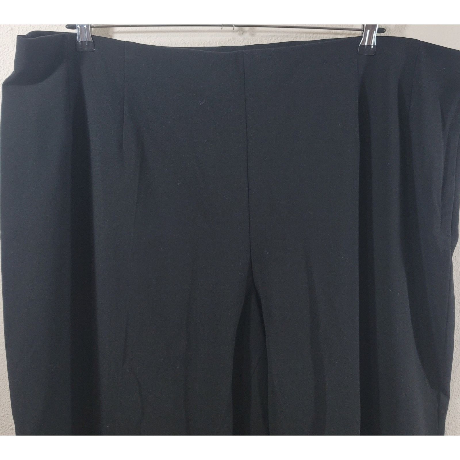 Other Avenue Black Stretch Flat Front Dress Pants 26P Side Zip Size 42" / US 20 - 2 Thumbnail