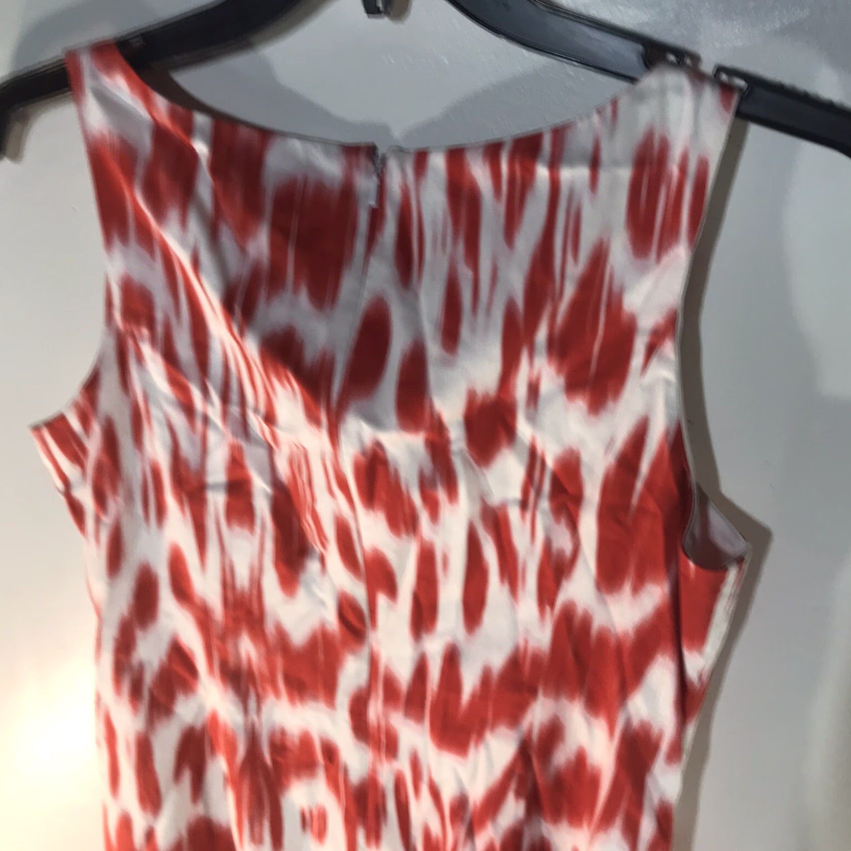 Jones New York Jones New York Women's Midi Sleeveless Dress Cotton Spandex Geometric Classic 12 Red White Size XL / US 12-14 / IT 48-50 - 5 Thumbnail