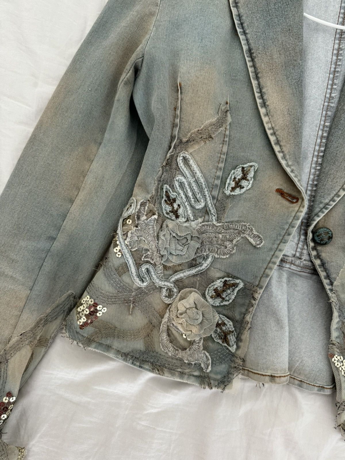 Vintage Washed Denim Jacket Size S / US 4 / IT 40 - 2 Thumbnail