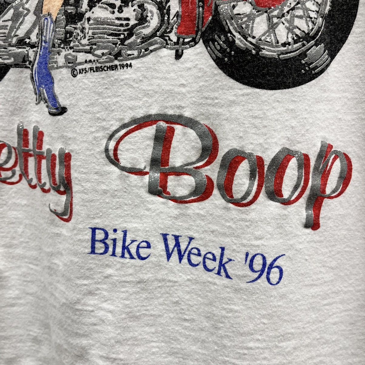 Vintage Vintage 90s 1996 Betty Boop Bike Week Glitter Biker T-Shirts Size US M / EU 48-50 / 2 - 3 Thumbnail