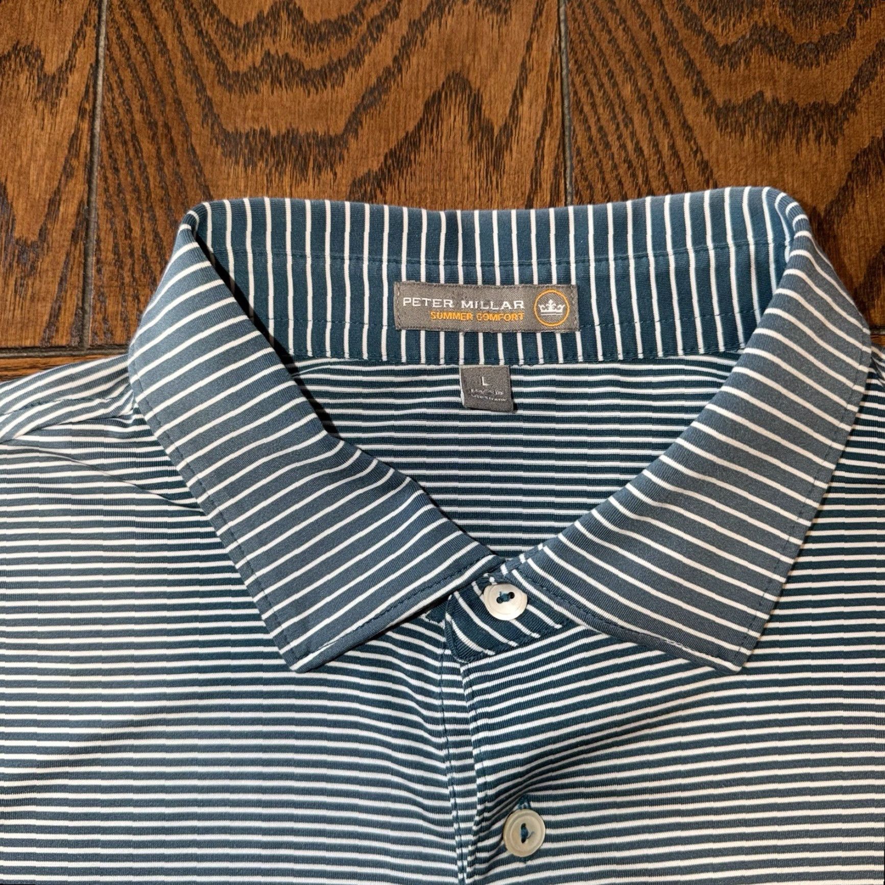 Peter Millar Peter Millar Mens Large Polo Golf Shirt Oakmont OCC Striped Green White READ Size US L / EU 52-54 / 3 - 4 Thumbnail