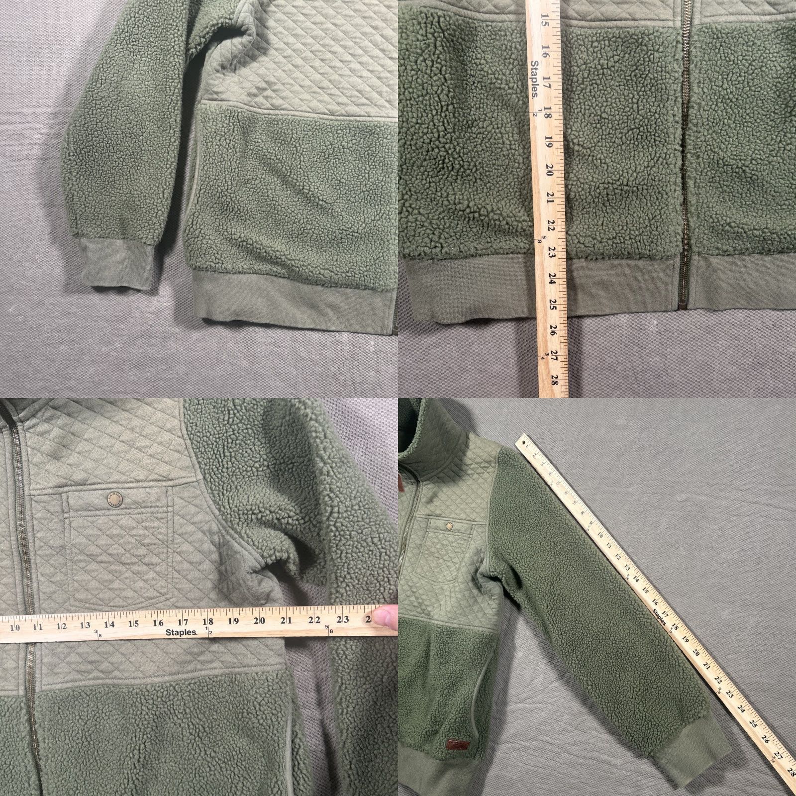 Vintage LL Bean Womens Full Zip Jacket Large Sherpa Quilted Pockets Long Sleeve Green Size L / US 10 / IT 46 - 8 Thumbnail