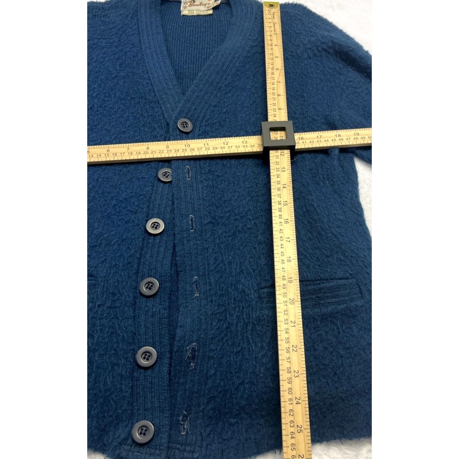 Vintage VINTAGE Barelay Cardigan Womens M Mohair Blend Blue V-Neck Pocket Lightweight All Seasons Relaxesf Size M / US 6-8 / IT 42-44 - 6 Thumbnail