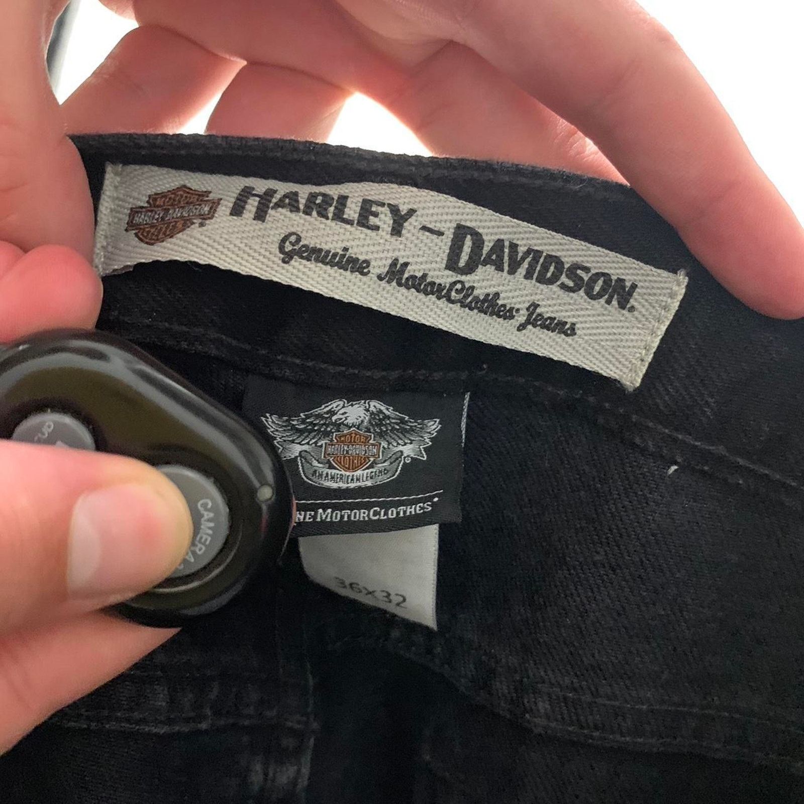 Harley Davidson × Vintage Vintage Harley Davidson Black Faded jeans Size US 36 / EU 52 - 7 Thumbnail