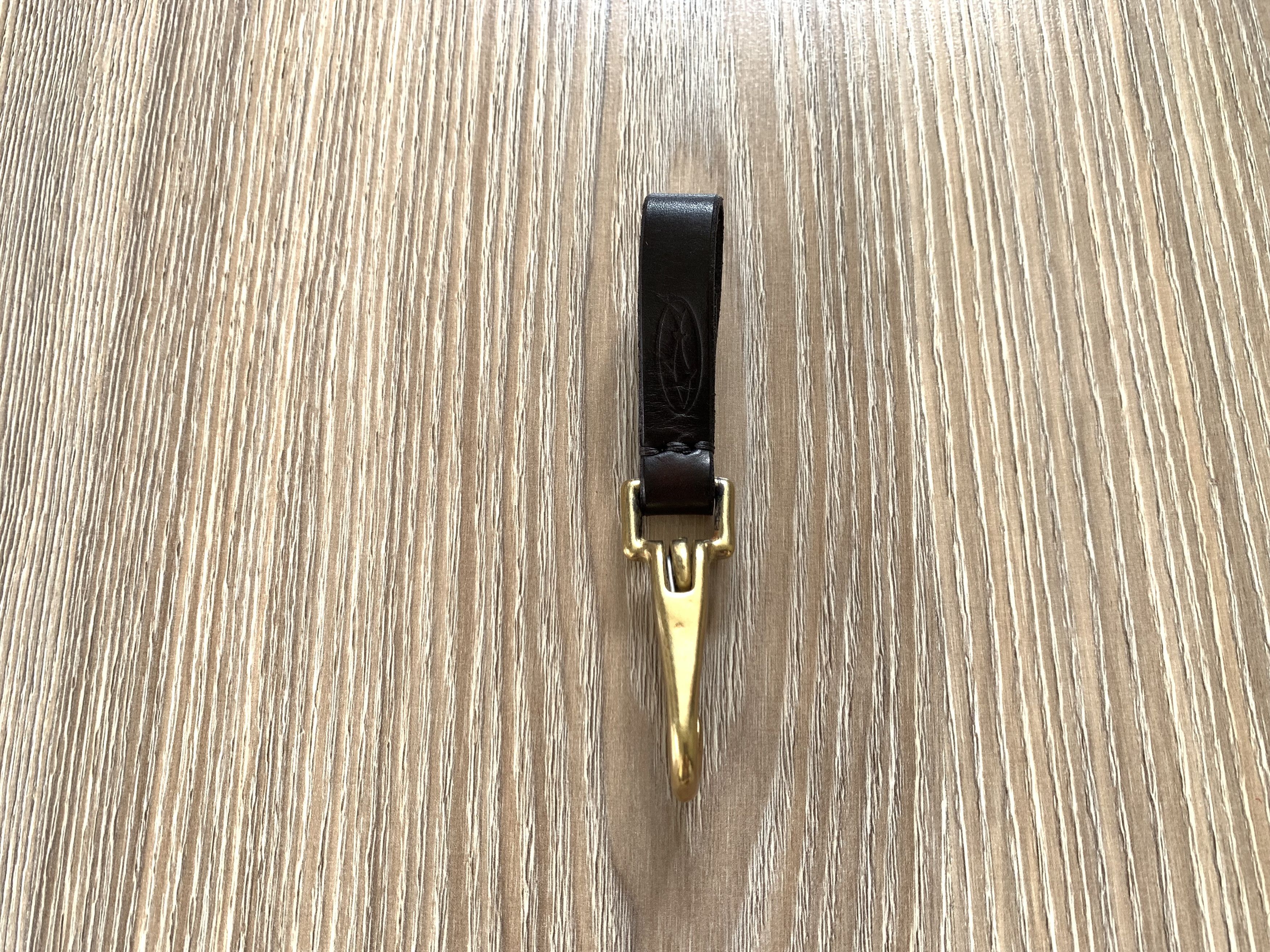 Handmade Leather Medium Black Keychain With Carabiner Size ONE SIZE - 2 Thumbnail