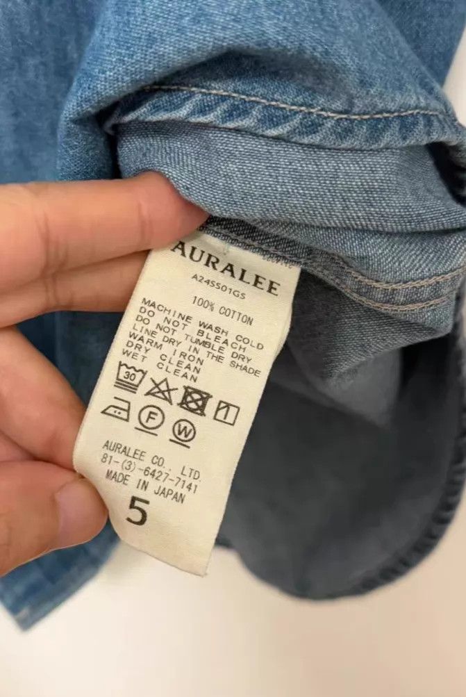Auralee AURALEE 24SS SELVEDGE Pearl Button Light Denim Shirt 5 Size US XXL / EU 58 / 5 - 3 Thumbnail