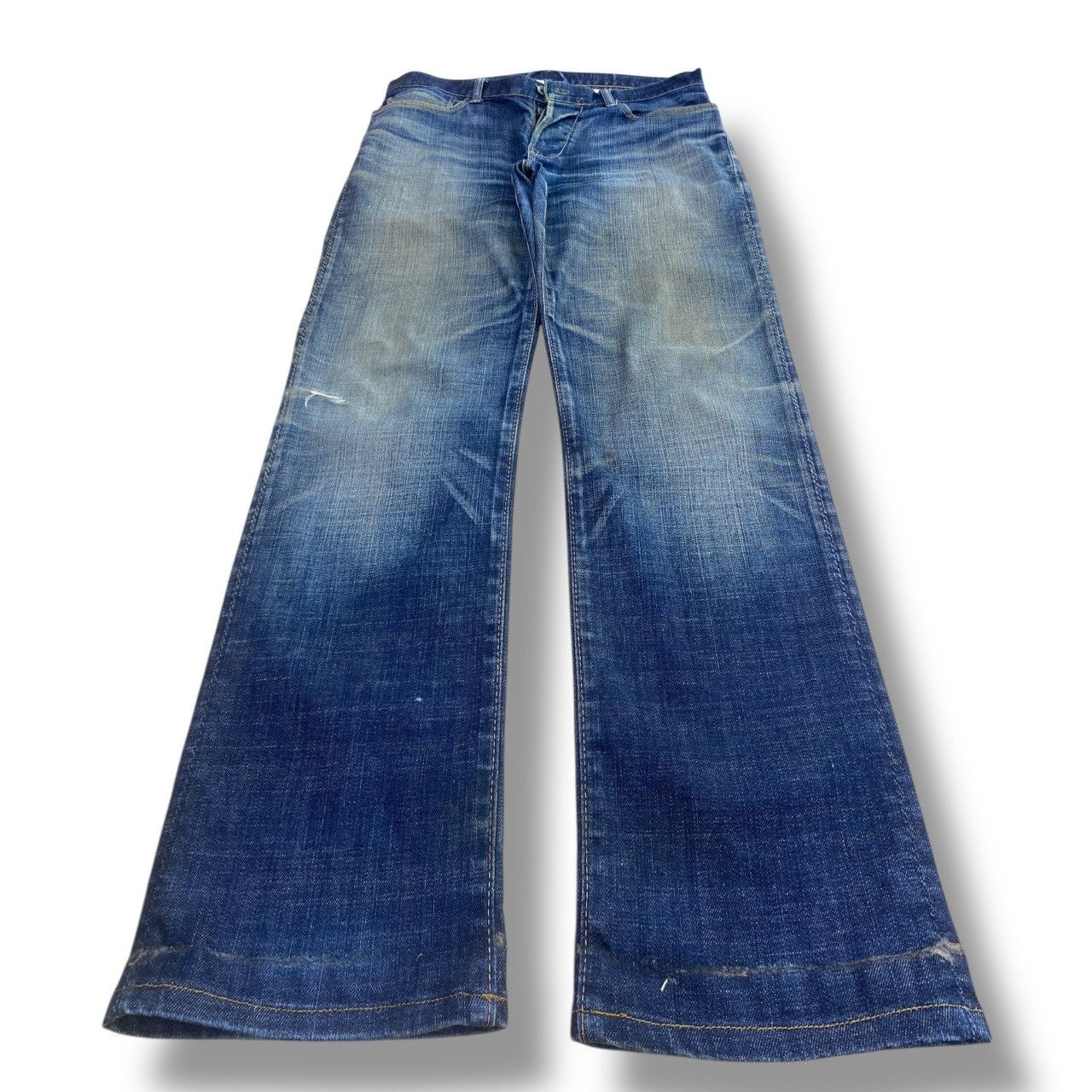 Other Japanese Brand Whiskers Faded Wash Style Loose Jeans Size US 33 - 1 Thumbnail