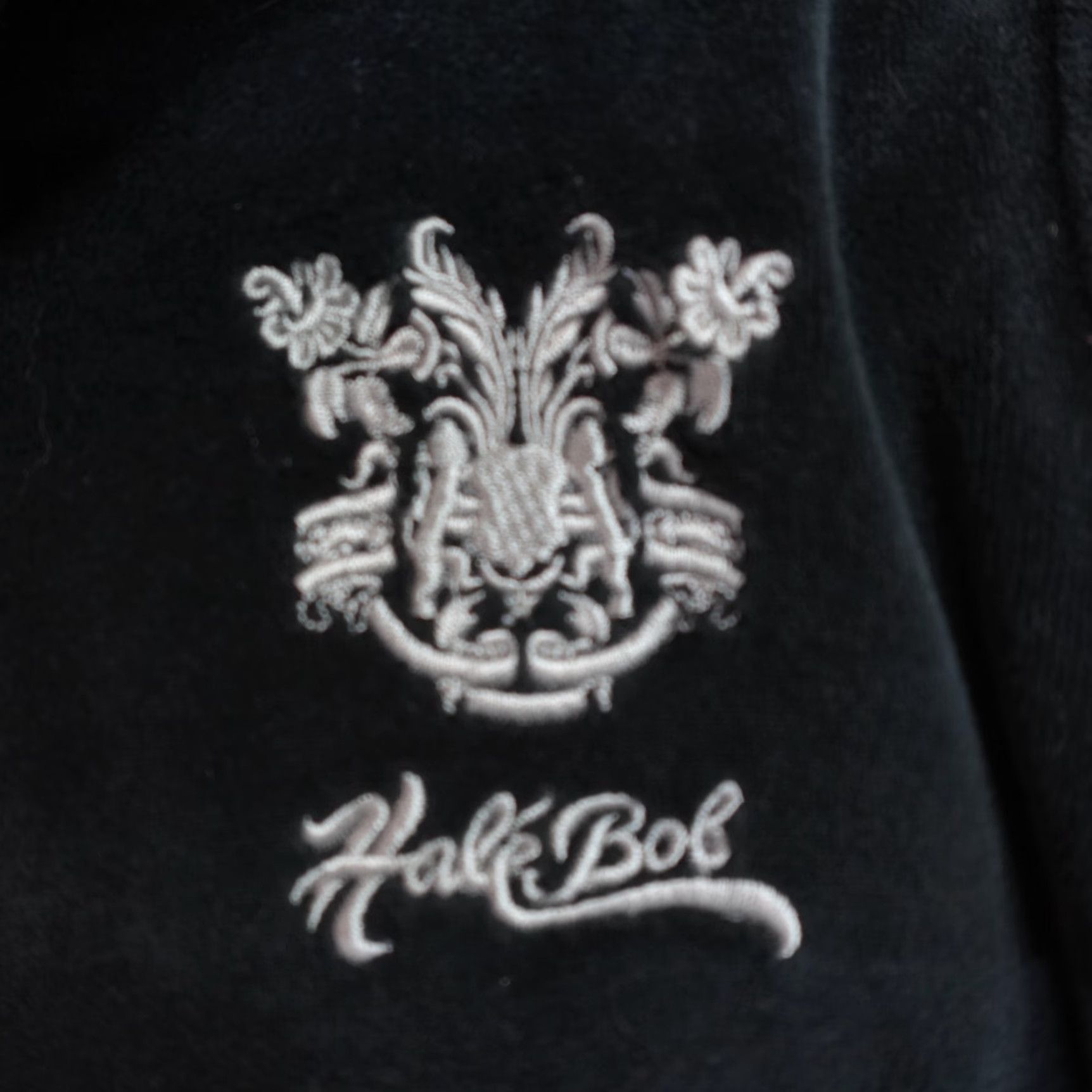 Vintage Hale Bob Womens Jacket M Black Velour Embroidered Zipper Short - Basic Jacket, Full Zip, Velour, Polyester, Regular, Women Size M / US 6-8 / IT 42-44 - 2 Thumbnail