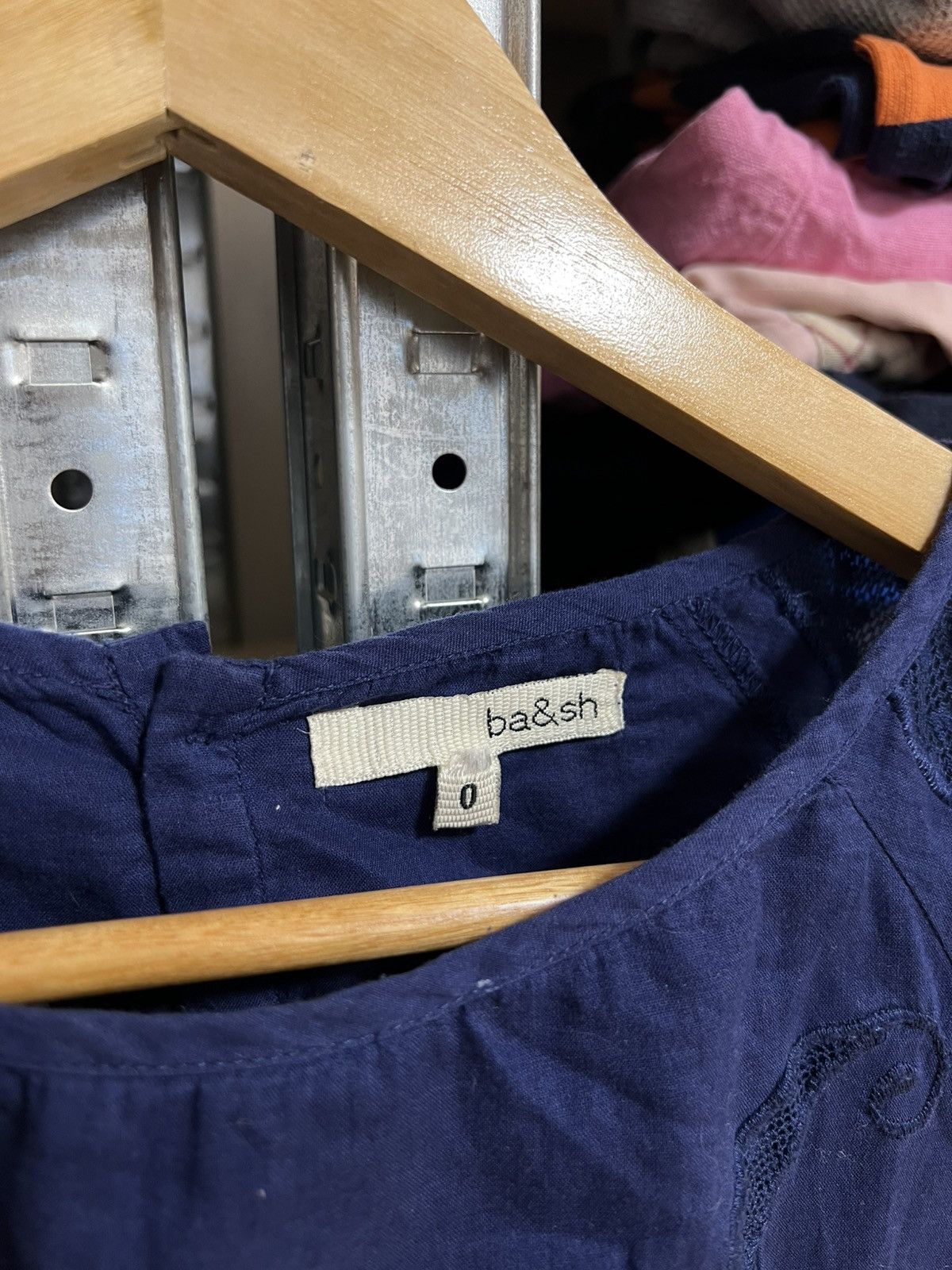 Designer × ba&sh Ba&sh Women’s Navy Button Blouse Long Sleeve Top Size 0 Size XS / US 0-2 / IT 36-38 - 5 Thumbnail