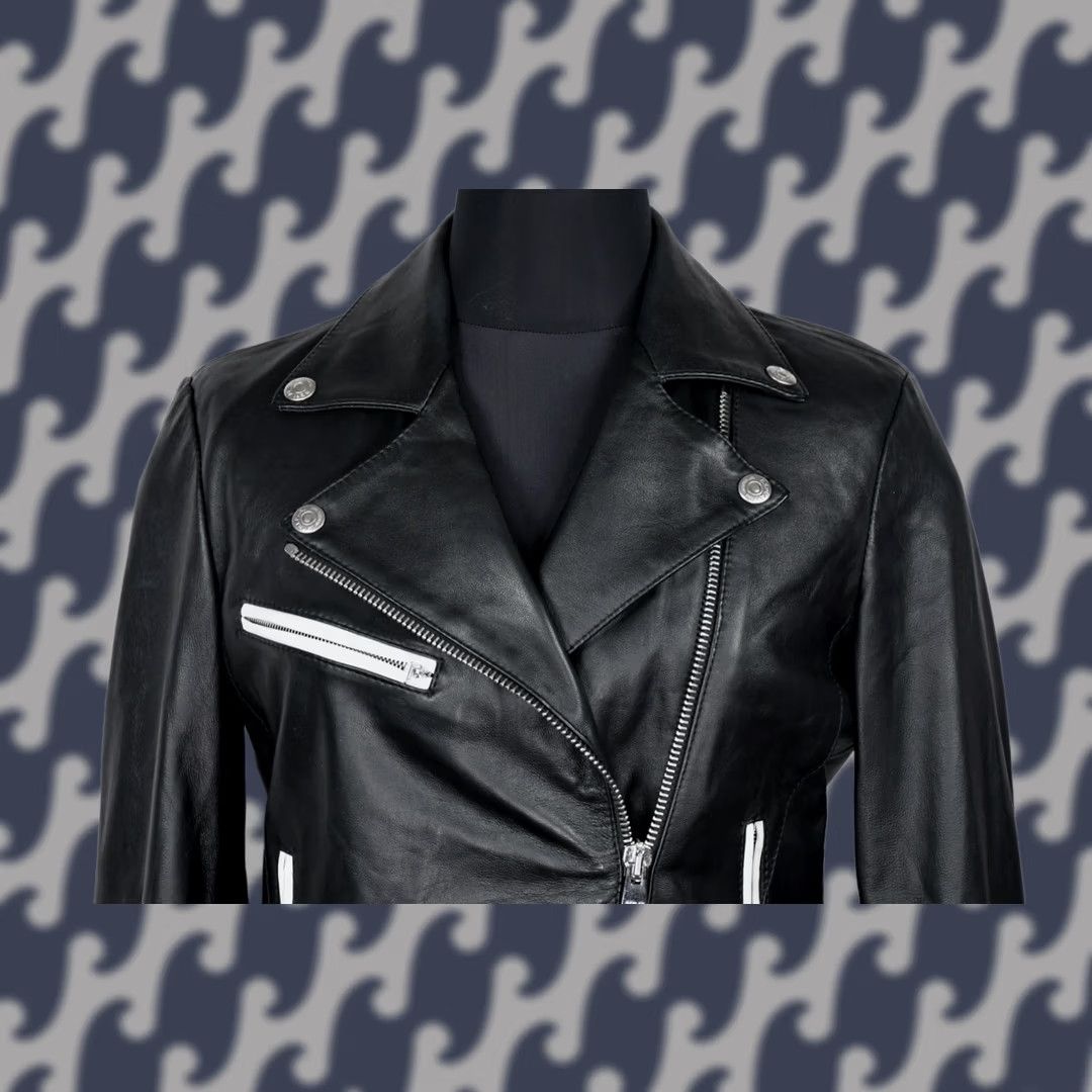 Replay REPLAY W7430A Lambskin Leather Biker Black Jacket Women's S Size - Women, Jacket, Black, Leather, Biker, Replay Size S / US 4 / IT 40 - 1 Thumbnail