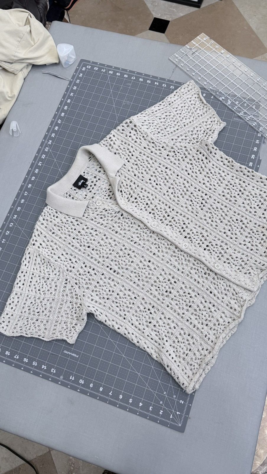 Stussy Crochet Short Sleeve Button Up Shirt Size US M / EU 48-50 / 2 - 1 Thumbnail