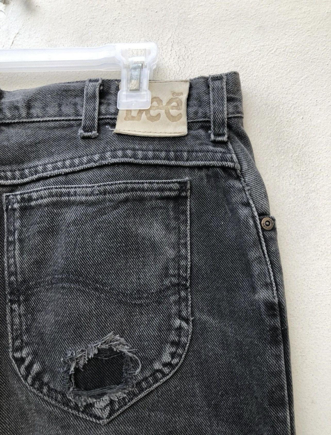 Lee Vintage 80s Lee Usa Faded Black Denim Distressed Jeans Size US 34 / EU 50 - 22 Thumbnail