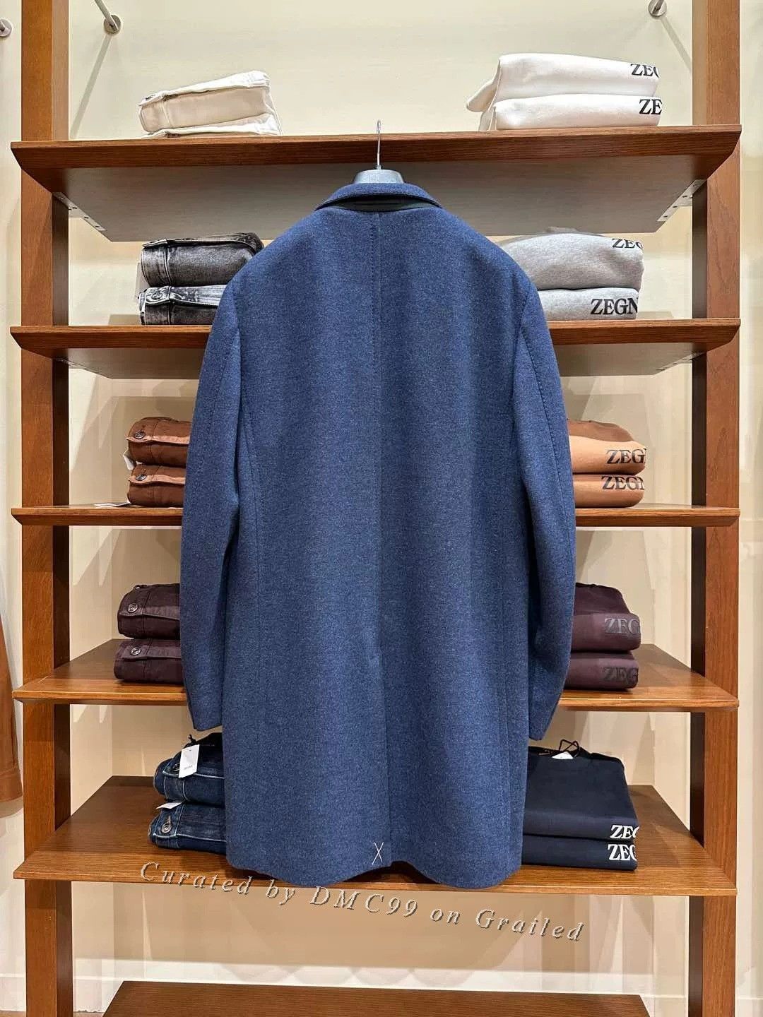 Ermenegildo Zegna Zegna Men’s Blue Wool Coat Size US L / EU 52-54 / 3 - 6 Thumbnail