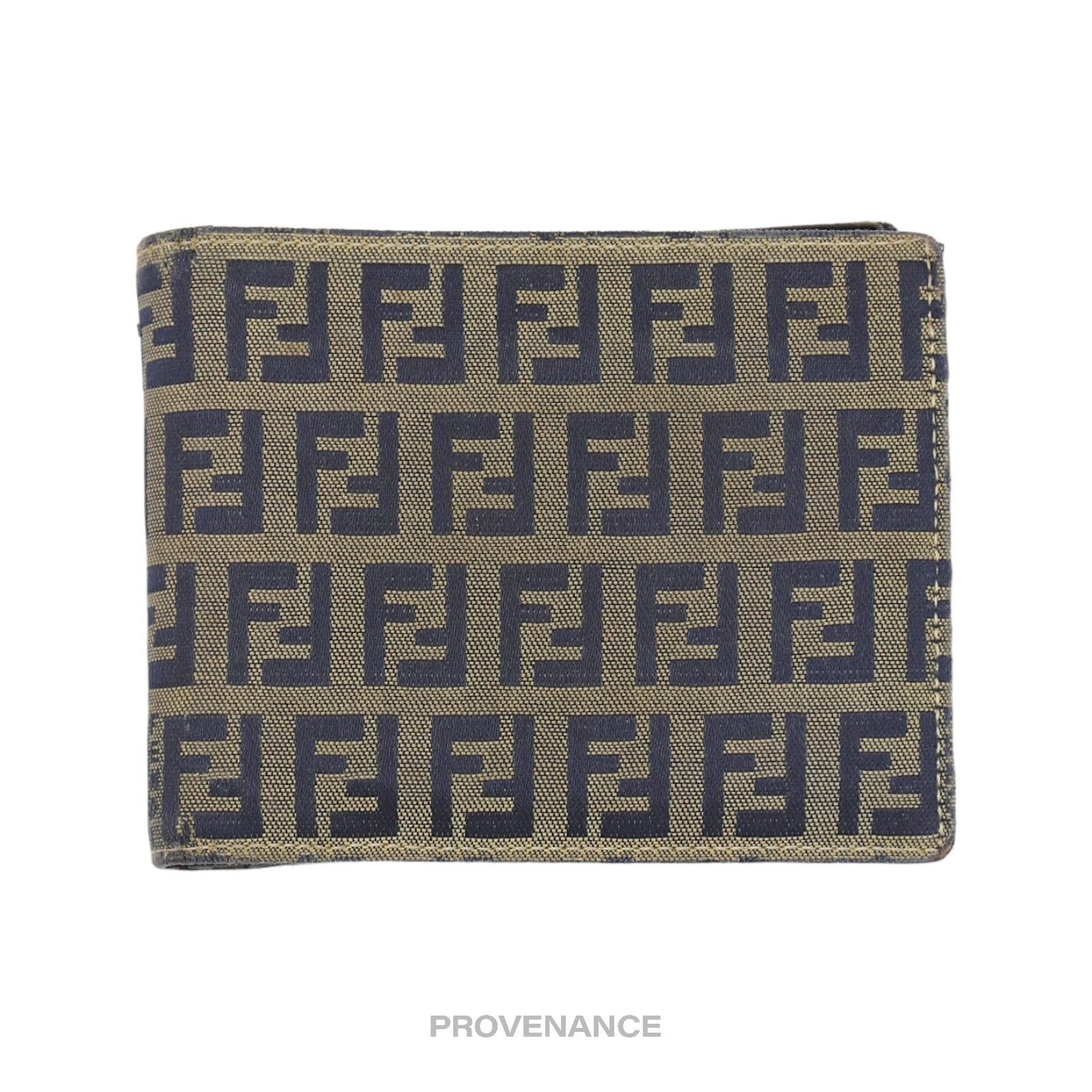 Fendi 🔴 Fendi Bifold Wallet - Micro FF Zucca Canvas Navy Size ONE SIZE - 2 Thumbnail
