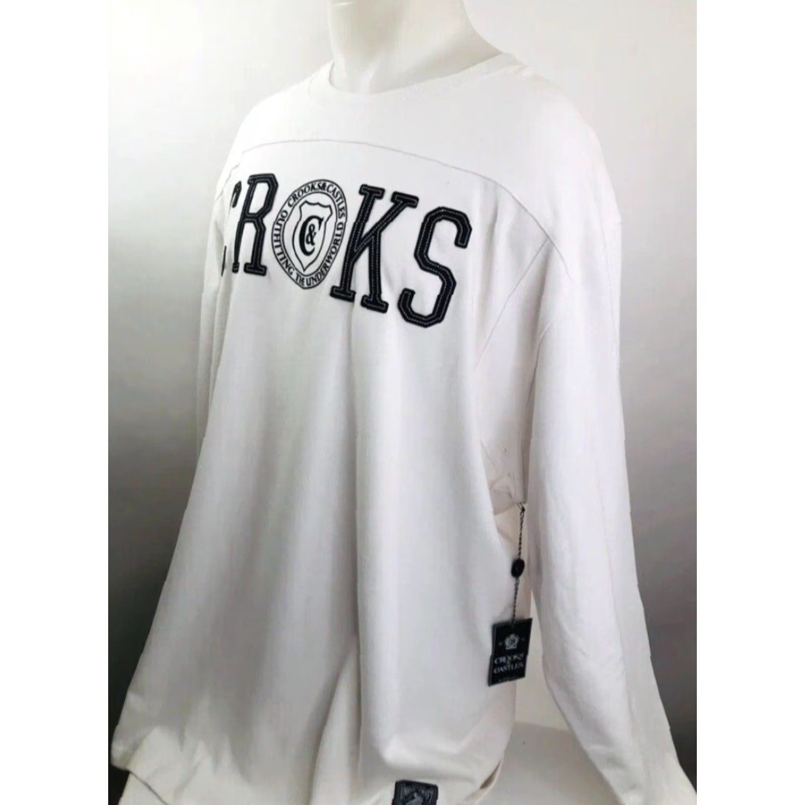 Crooks & Castles CROOKS & CASTLES Embroidered Sweatshirt Pullover 3XL White Mens Sweater Knit Pullover Size US XXL / EU 58 / 5 - 3 Thumbnail
