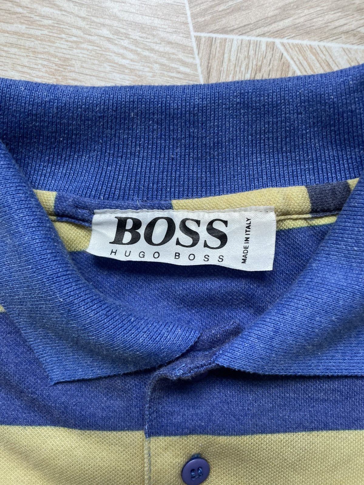 Hugo Boss Retro Vintage Luxury Rare Hugo Boss Logo Italy Striped Polo Size US L / EU 52-54 / 3 - 6 Thumbnail