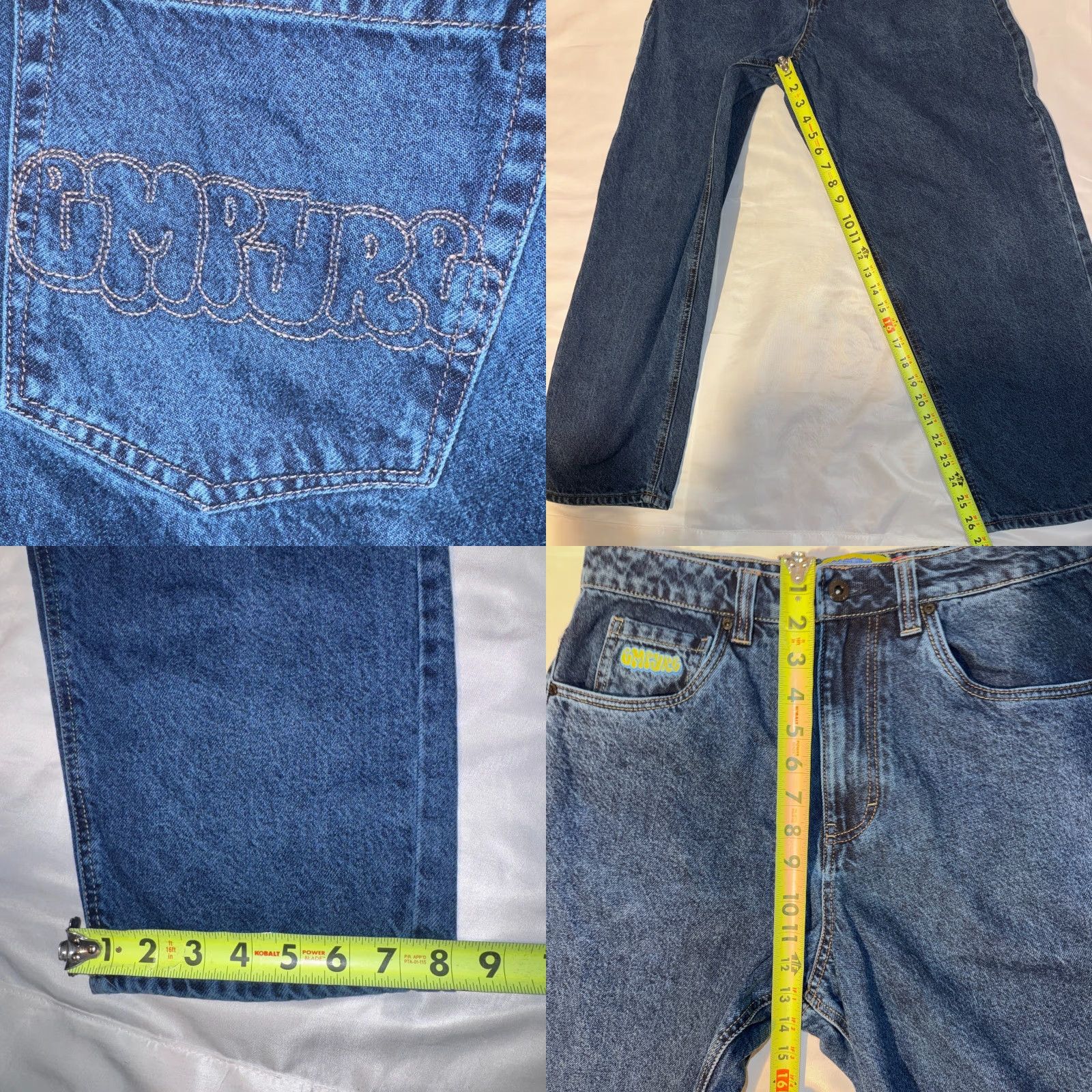 Empyre Empyre Jeans Mens 30x26 Blue Embroidered Pockets Baggy Easy Now Loose Skater Y2K Size US 30 / EU 46 - 8 Thumbnail